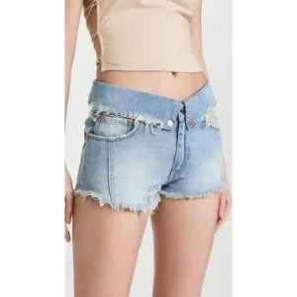 NWT: SER.O.YA Mason Mid-Rise Fold Over Shorts Size 30 - Picture 3 of 10